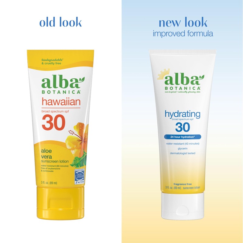 Alba Botanica Hawaiian Sunscreen Lotion, SPF 30, Aloe Vera, 3