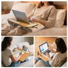 wishacc Portable Bamboo Lap Desk Tray, Natural Wood, Large 21.1