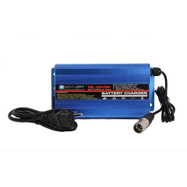 Mighty Max Battery 24 Volt 8 Amp Charger for ZK-CHARG-8A, 93127129, BAT-GC0811 Brand Product