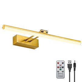 HOWMZON Wireless Picture Light, Battery Picture Lights with Remote of Timer and Dimmable, 20 Metal Art Light for Paintings,Display Lamp for Wall Gallery Dartboard Portrait Frame Artwork (Copper)