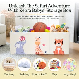 Zebra Baby Toy Storage Organizer for Kids, Toddlers - Large Chest, Toybox for Living Room - Collapsible Box for Boys, Girls - Boxes, Bins, Organizers for Toys