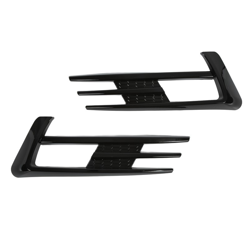 Glossy Black Front Fog Lamp Eyebrow Eyelid Cover Trim Replacement