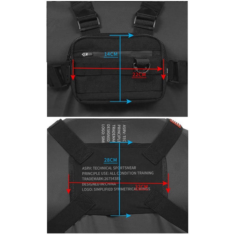 RetroFun Outdoor Sports Chest Bag, Men's Tactical Chest Bag, Multi-Purpose