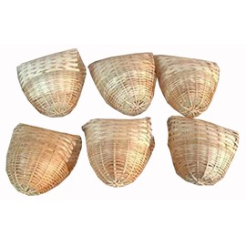 Mcage Finch Bird Bamboo Covered Bird Nest Lot of 6 - Medium