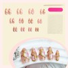 LBPEPAMZ 24Pcs Flower Press on Nails Short Medium Almond Fake