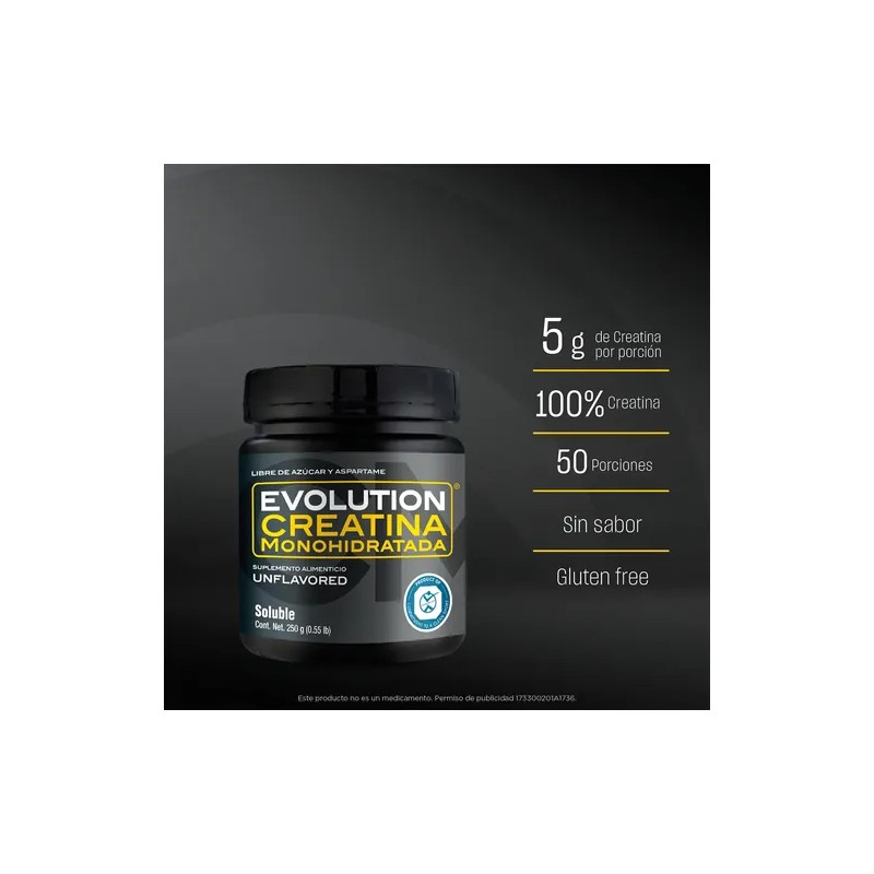 Creatina Monohidratada Pura En Polvo 50 Porciones Bote 250g