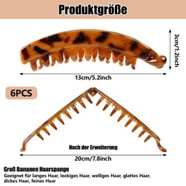 Banana Clip, Pack of 6 Large Banana Clip Hair, Banana Hair Clip, Vintage Banana Clip, Ponytail Hair Clip, Thick Banana Clip, Thick Hair for Women and Girls