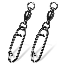 9KM DWLIFE Ball Bearing Fishing Swivels and Clips 25Pcs Snap Swivels Quick Change Terminal Tackle for Sea Crap Fishing Saltwater Size2