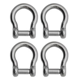 Extreme Max 3006.8411.4 BoatTector Stainless Steel Bow Shackle with No-Snag Pin - 3/8", 4-Pack