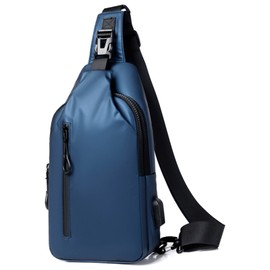 YYFRIEND Waterproof Sling Bag Travel Hiking Chest Bag Daypack, Crossbody Backpack with USB Charging Port