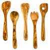 12-Inch Olive Wood Cooking Tools – 5-Piece Wooden Kitchen Utensils