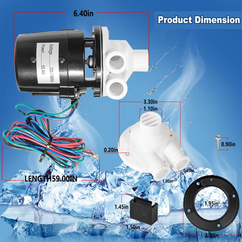 APTA92P10WD1 Water Pump Motor Assembly Replacement For Hoshizaki Water Pump