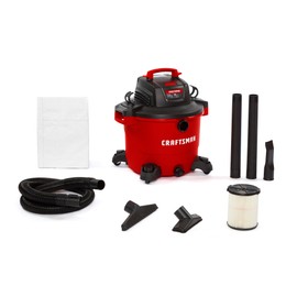 CRAFTSMAN CMXEVBE17595 16 Gallon 6.5 Peak HP Wet Dry Vac, Heavy-Duty Shop Vacuum Wet and Dry with Filter, Dust Bag, Hose and Attachments for Home Projects & Renovations | CRAFTSMAN