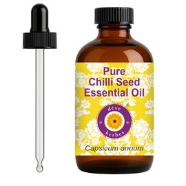 dève herbes Chilli Seed Essential Oil (Capsicum annum) with Glass Dropper | Pure | Non-Sticky | Non-Greasy | Lightweight | Men & Women | All Skin Types | Steam Distilled 120ml (4 oz)