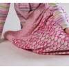 Girls Pink Scales Minky Dot Velboa Mermaid Tail Blanket 47"