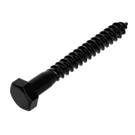 5/16" x 2" Stainless Steel Lag Screws Bolts, Heavy Duty External Hex Head Wood Screws, Black Finish, Partial Thread, 10 PCS