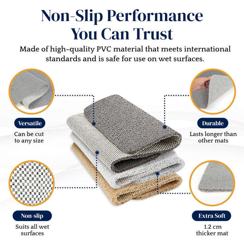 Dikots Corner shower mat non slip anti mould 60 x