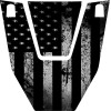TVC 19'-25' Honda Talon 1000 Gloss REFLECTIVE Gray Black American Flag Hood Graphic