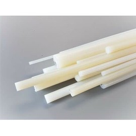 Nylon Plastic Round Rod Solid Stock Natural White Colour Diameters 4mm to 20mm (10mm, 300mm)