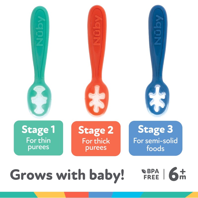Nuby Baby's First Spoons Set - (3-Pack) Feeding Utensils for