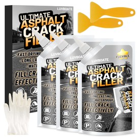 Asphalt Crack Filler, 4.5LB High Elasticity Driveway Crack Filler, Self Leveling Waterproof Repair Sealant for Driveway, Walkway, Road, Blacktop Concrete Joint, Indoor & Outdoor - Black (74oz)