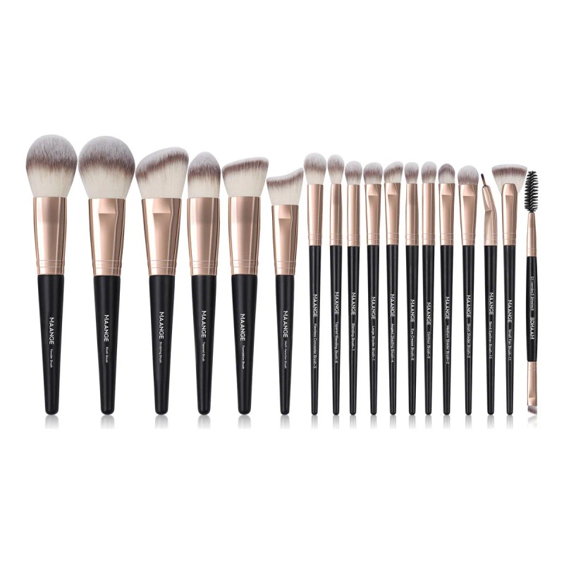 18 Piezas Brochas Set De Brochas Maquillaje Profesional Color Negro