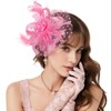 coclothy Fascinators Hats for Women Flower Mesh Ribbons Feathers on