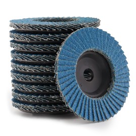 BEASAFY Pack of 10 Serrated Discs, Sanding Disc, 80 Grit, Diameter 76 mm, Sanding Discs for Angle Grinders, Flap Discs, Abrasive Mop Disc, Grinding Disc for Metal, Wood