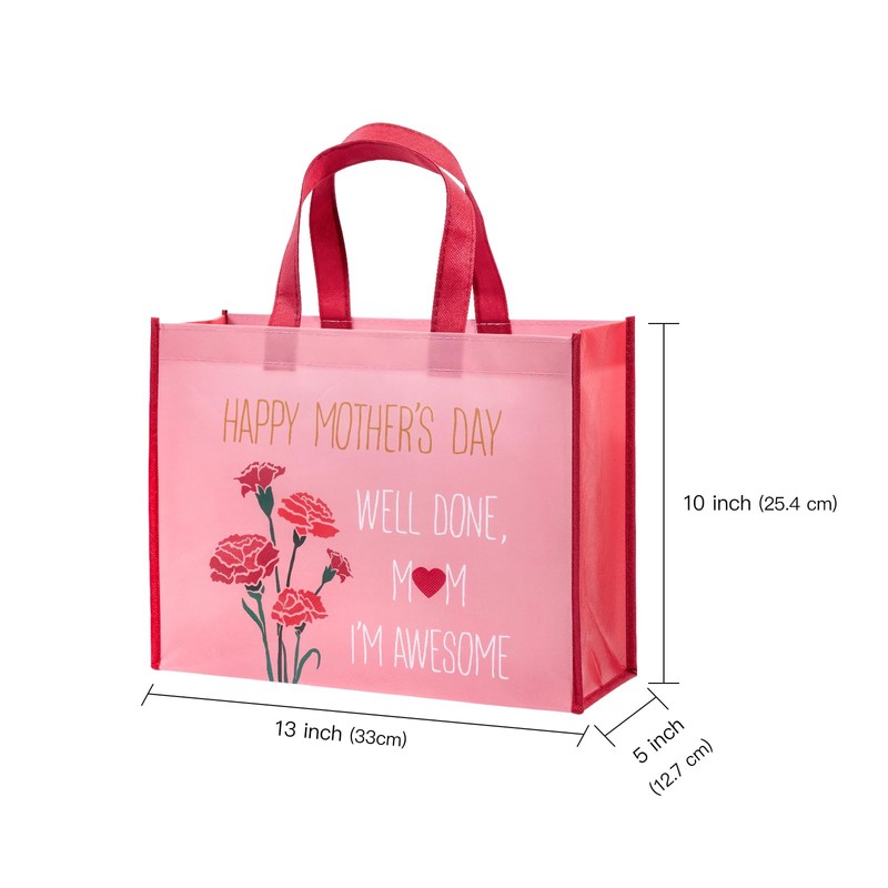 WRAPAHOLIC Large Reusable Gift Bag with Handles - 10 x