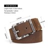 BISON DENIM Men's Belt - Leather Waistband with Anti-Scratch Pin