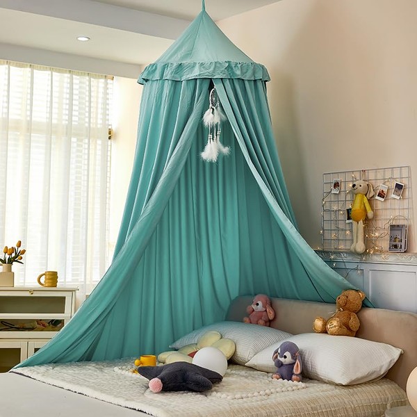 Dix-Rainbow Large Children Bed Canopy lake green Round Dome Girls