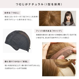 Wig, Full Wig, Medium, Semi-Long, Full Wig, For Beginners, Maple Latte Midi (L, Natural Black)