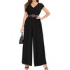 Coloody Women's Long Jumpsuit Elegant Summer Sleeveless Crew Neck Jumpsuit