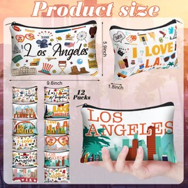 Reginary 12 Pack London Cosmetic Bag Travel Souvenirs Gift Makeup Bag Lover Gifts Friendship Family Gifts Toiletry Bag for Women Vacation Traveller Trip Gifts