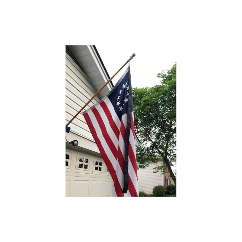 FRF FLAG 5 FT x 2.75 Inch Black Mourning Streamer