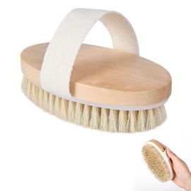 Dry Brush, Massage Brush Body 100% Natural Bristles, Exfoliating Brush, Removes Dead Skin, Lymphatic Drainage, For Dry Brushing, Against Cellulite, Environmentally Friendly Packaging