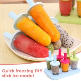 Riisoyu Pack of 12 Ice Lolly Moulds, Reusable BPA Free Ice Moulds, 6 Small and 6 Large Ice Moulds, Popsicle Moulds, Set with 12 Plastic Sticks
