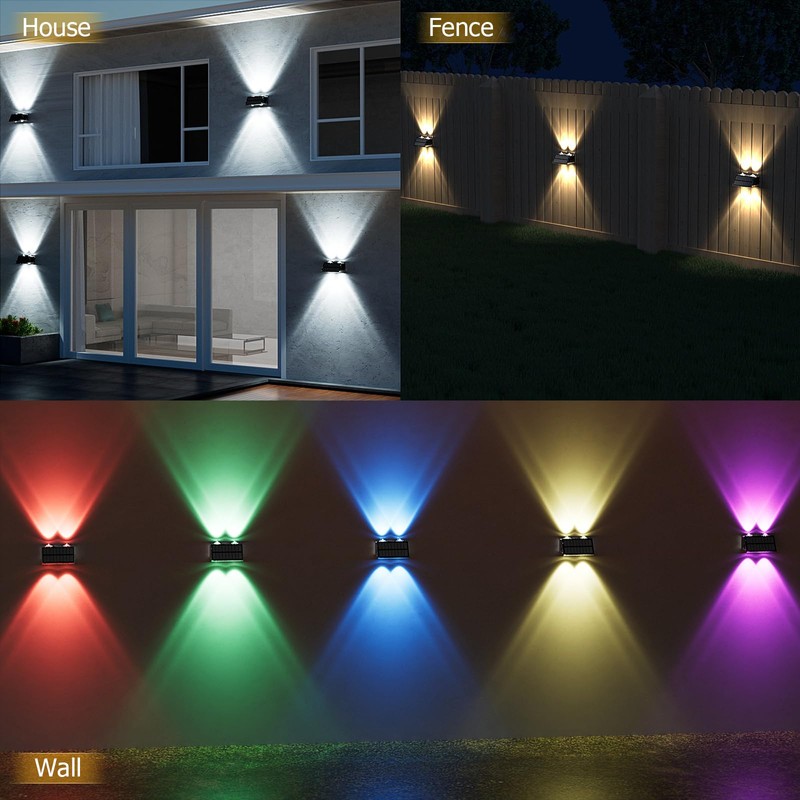 SIAFAVOI Solar Fence Lights Outdoor, 12 Pack Warm & Cool