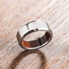 King Will 8mm Silver Titanium Ring Inlaid Wood Inner Hole