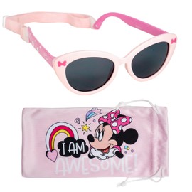 ARKAID Minnie Mouse Sunglasses for Baby 0-24m | Safe UV Protection | Flexible for Comfort | Includes Minnie Mouse Case and Easy Detachable Strap | Infant/Toddler