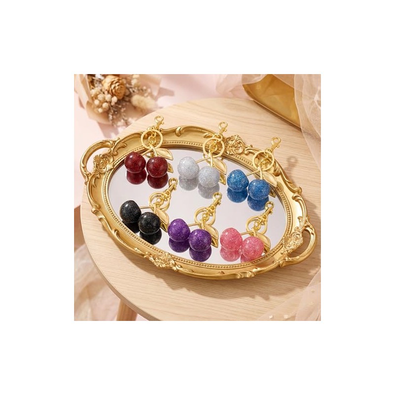 Gorgeous Cherry Bag Charm Set - Gold & Silver Keychain
