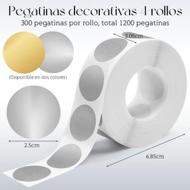 Etiquetas Adhesivas para Rascar 4PCS, 1200 piezas Etiquetas Circulares Adhesivas, Pegatina Rascable de 2.5 cm para Bodas, Fiestas, Promociones de Empresas y Mucho Más, Etiquetas Navideñas Adhesivas