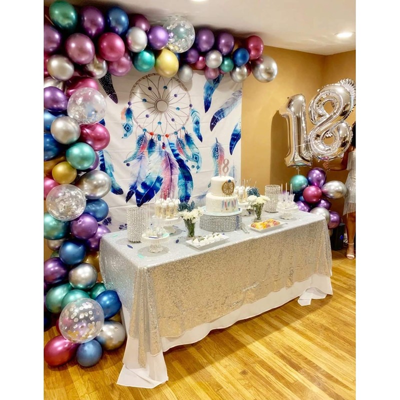 Eternal Beauty Sparkly Rectangle Sequin Tablecloths 127cmX203cm Wedding Party Banquet