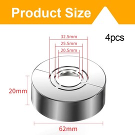 SGERUFZ 4 Pieces Stainless Steel Rosettes Cover for Pipes, Shower Faucet Heater Pipe (20mm)