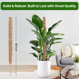 48 Inch Bendable Moss Pole for Plants Monstera, Coir Plant Pole Stick, Support Stake for Climbing Plants Indoor, Pothos, Philodendron, Moss Pole kit, Plant Support Stake for Plants Indoor