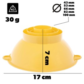 KADAX Plastic Jar Filler Funnel Funnel for Filling Mason Jars Diameter 43mm to 100mm Canning Funnel (Yellow)