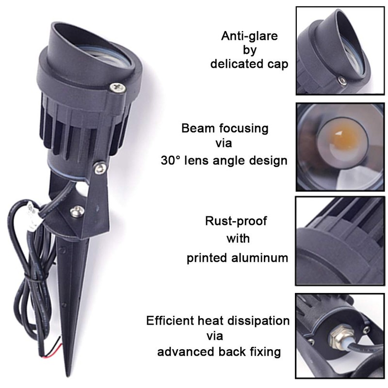 LAVAED 10W LED Landscape Lights 12V Pathway Spotlights Warm White