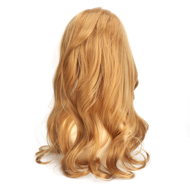 Women Long Hair Wig Light Brown Color Middle Parting Breathable