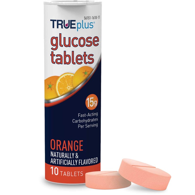 TRUEplus Glucose Tablets, Orange Flavor - 6X 10ct Tubes