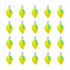 Honbay 20 colgantes de resina de limón, colgantes pequeños para pendientes, collares, pulseras, llaveros, manualidades